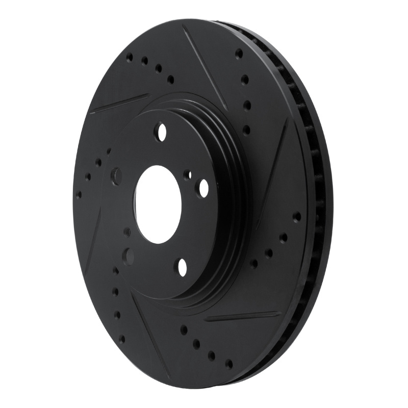 Lexus ES300 Brake Rotor (1) - Front Right - R1 Concepts - Drilled & Slotted - Black - `99-`07